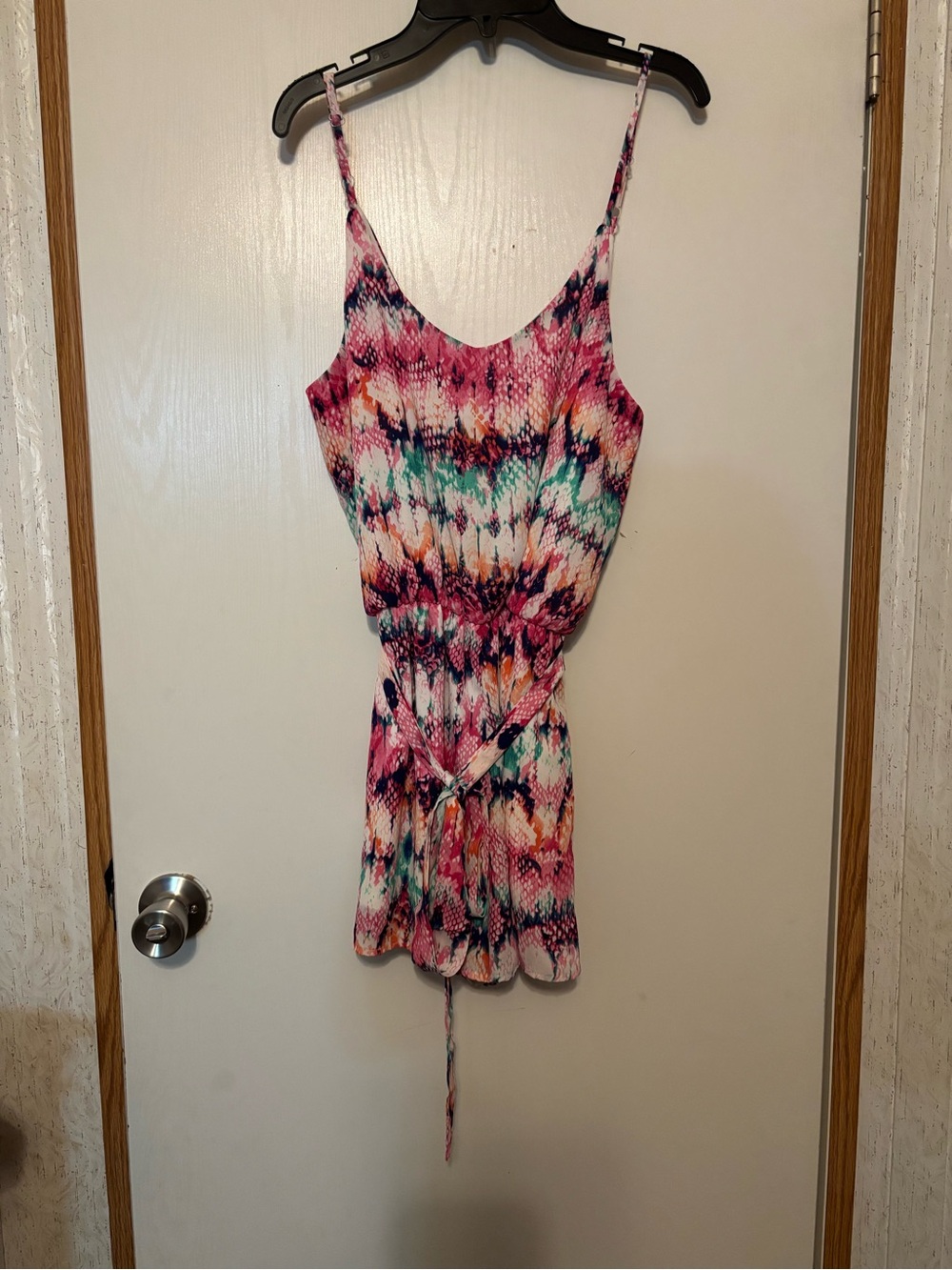 Fantastic Fawn Multicolor Tie-Dye Spaghetti-Strap Romper